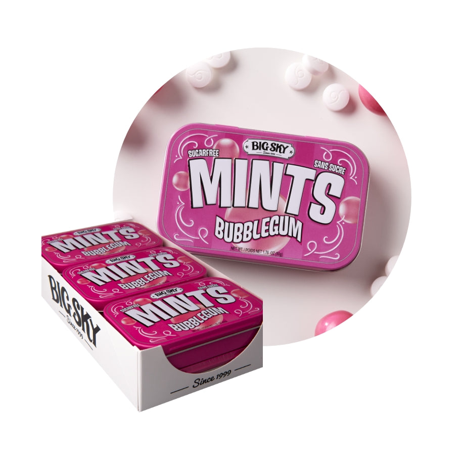 Big Sky Sugar Free Mint Candy, 1.76 Ounce (50g) Tin - 6 Count Display Tray