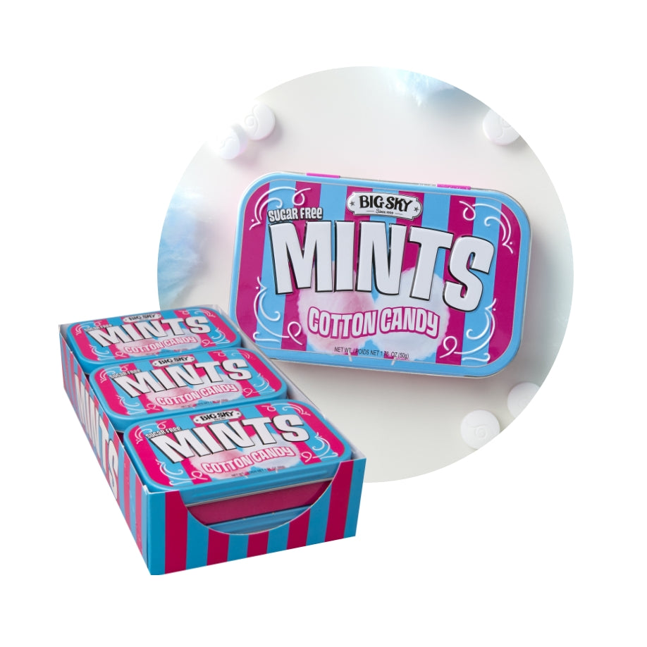Big Sky Sugar Free Mint Candy, 1.76 Ounce (50g) Tin - 6 Count Display Tray