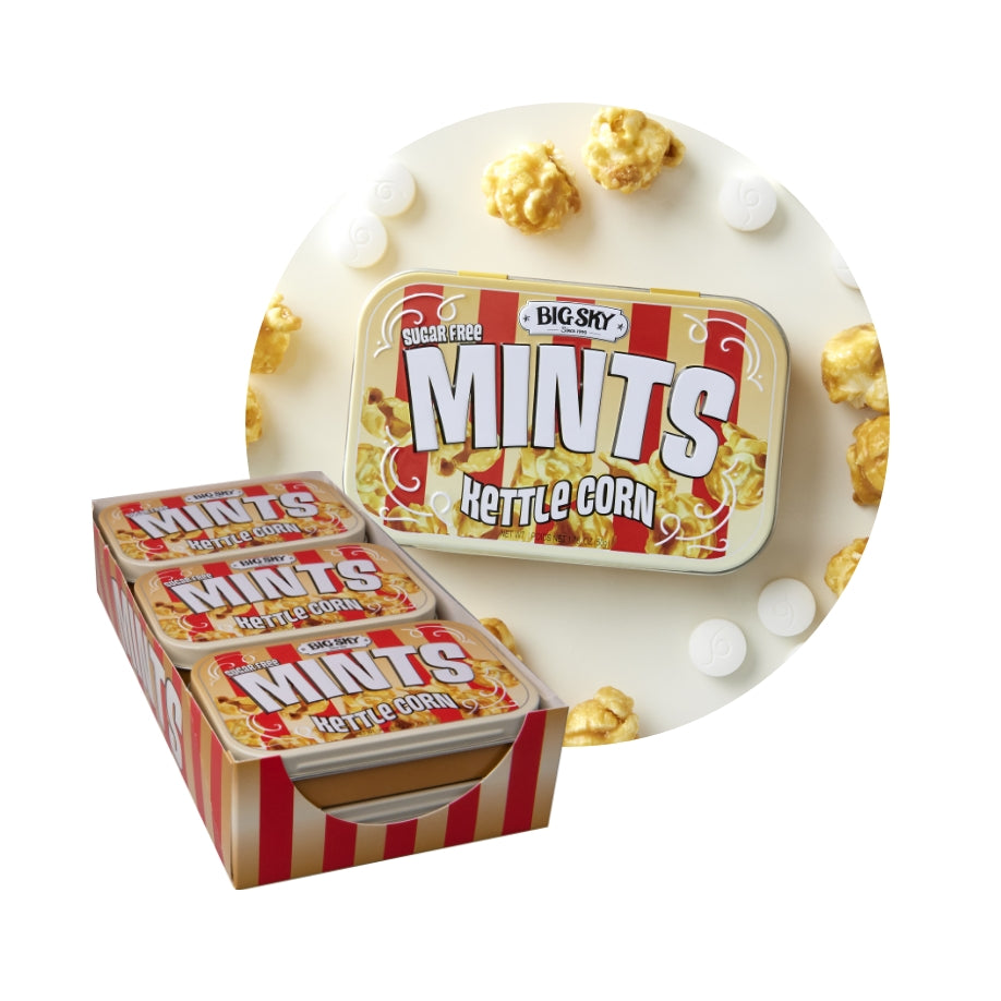 Big Sky Sugar Free Mint Candy, 1.76 Ounce (50g) Tin - 6 Count Display Tray