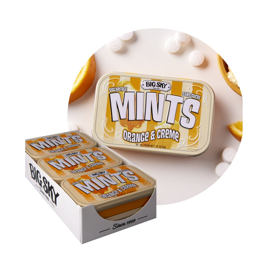 Big Sky Sugar Free Mint Candy, 1.76 Ounce (50g) Tin - 6 Count Display Tray