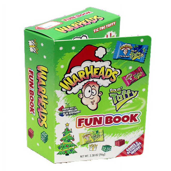 WarHeads Sour Taffy Christmas Holiday Fun Book, 3.38 Ounce