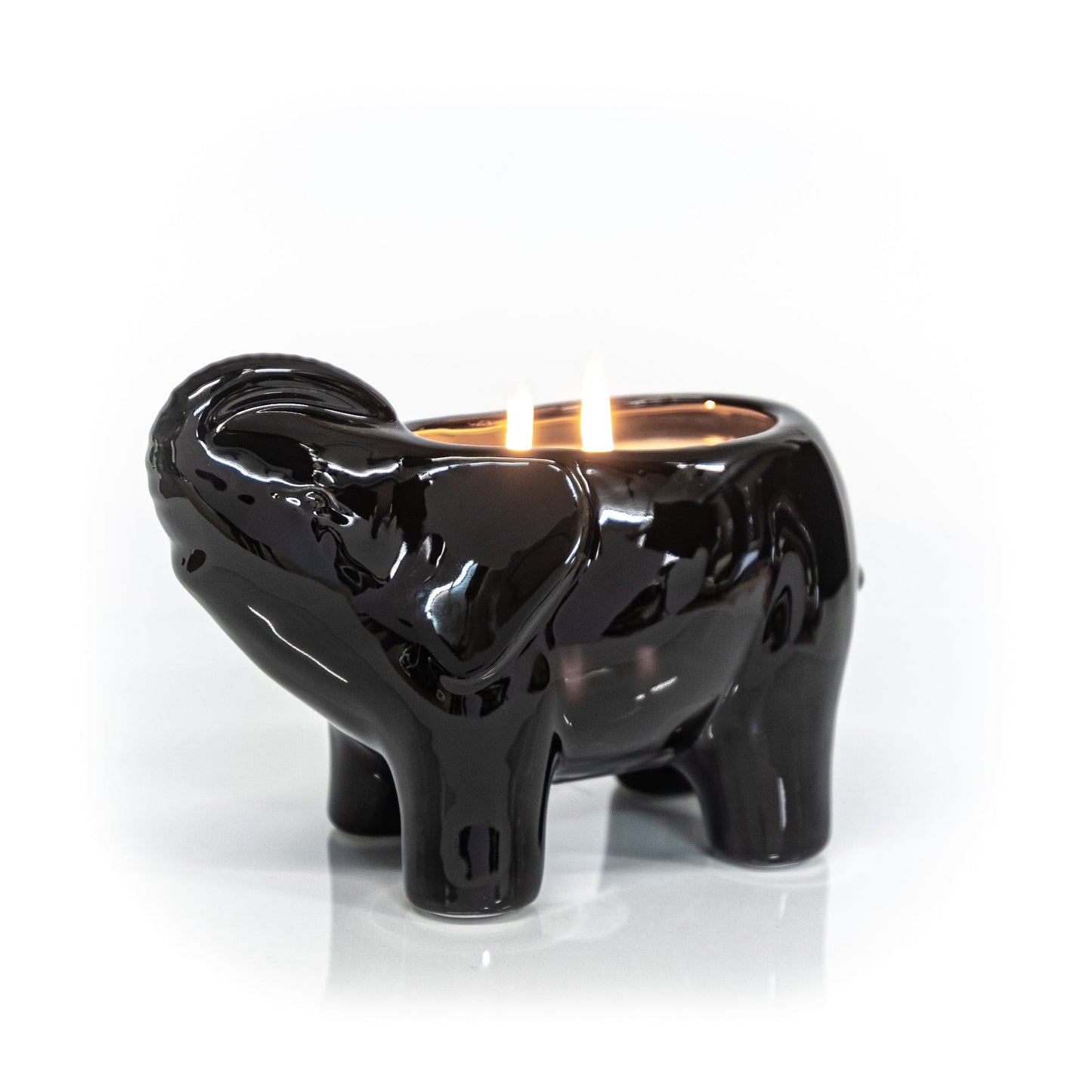 Black Elephant Double Wick Candle, Ash Ember Rose Fragrance, 28 oz