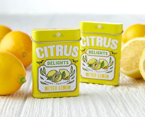 Citrus Delights Candy, 1.07 Ounce (30g) Tin - 12 Count Display Box