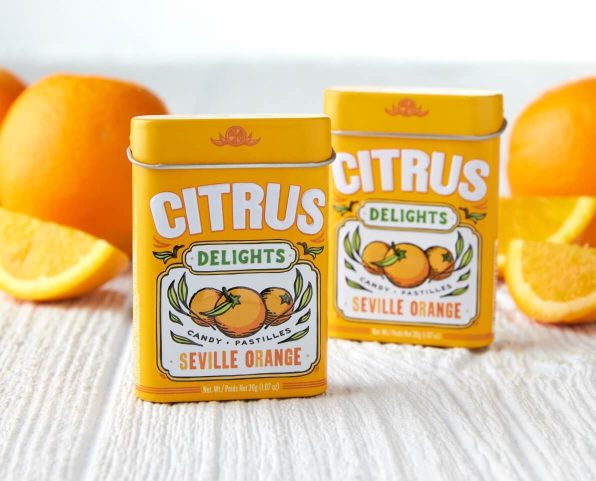 Citrus Delights Candy, 1.07 Ounce (30g) Tin - 12 Count Display Box