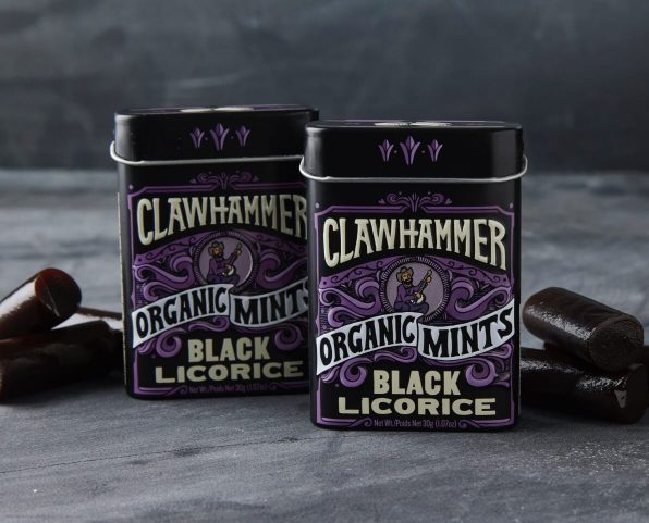 Clawhammer Organic Mints Candy, 1.07 Ounce (30g) Tins - 12 Count Display Box