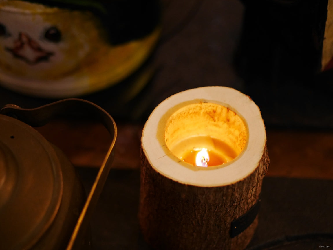 Rocky Coniferous, Original Size – rechargeable interior candle in wood