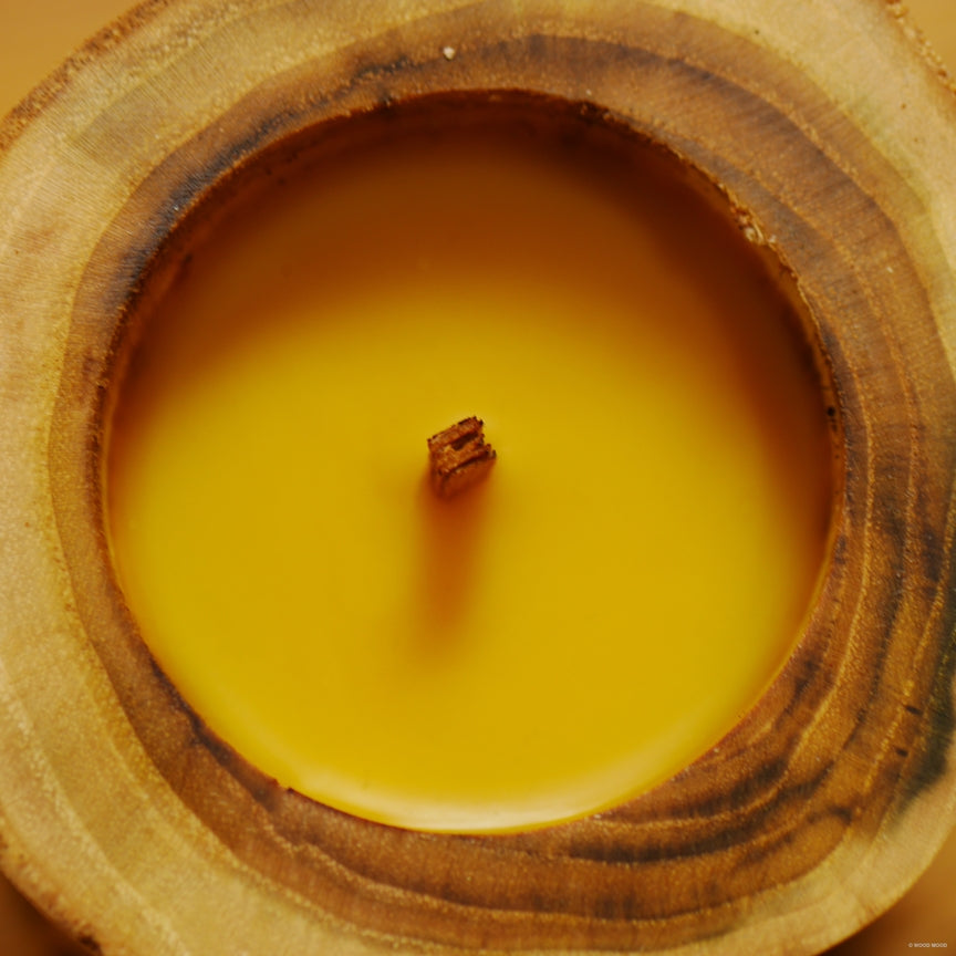 Ubud Cedarwood, Original Size – rechargeable interior candle in wood