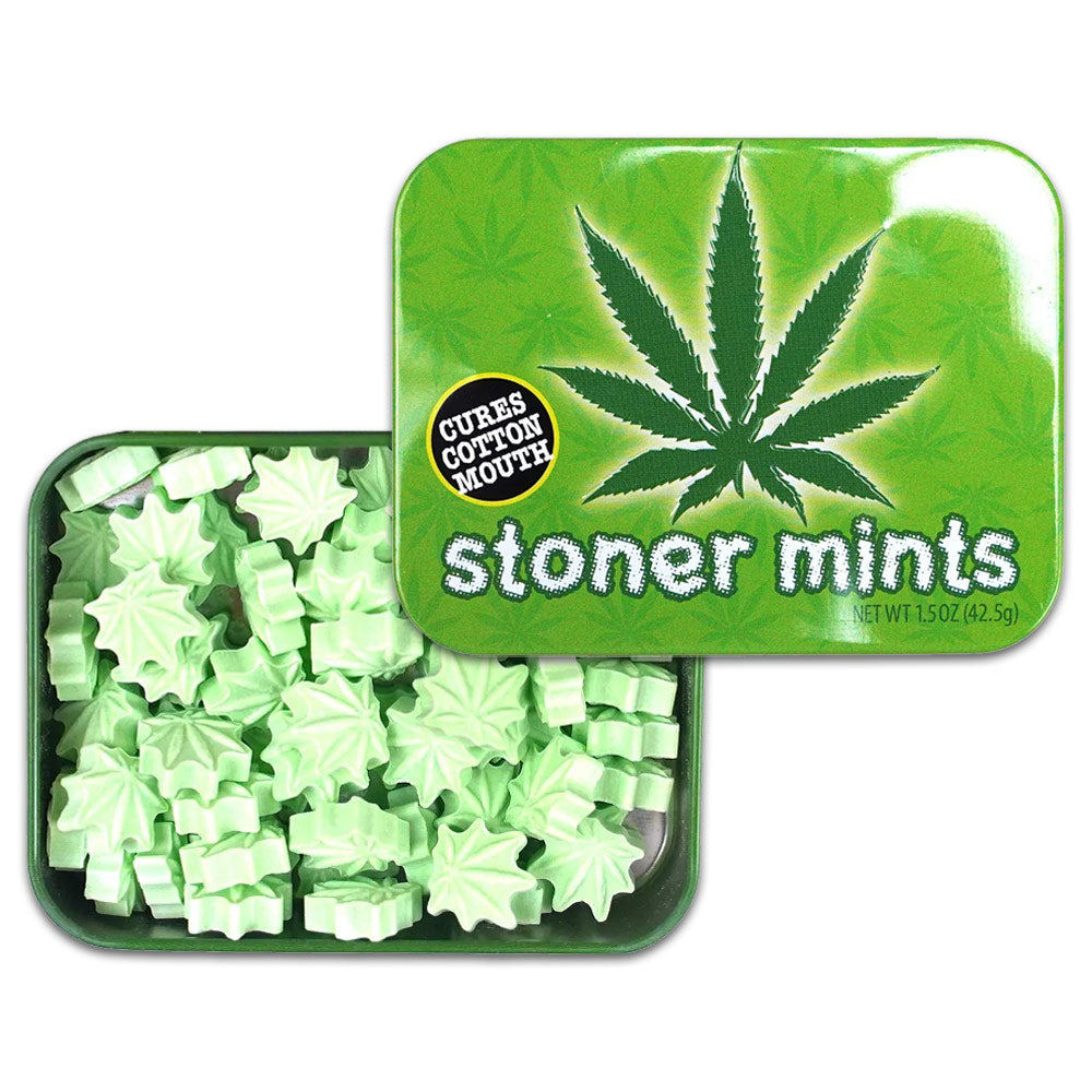 Boston America Stoner Mints Collectible Tin, 1.5 Ounce Green Mint Candy Tin - 18 Count Display Box