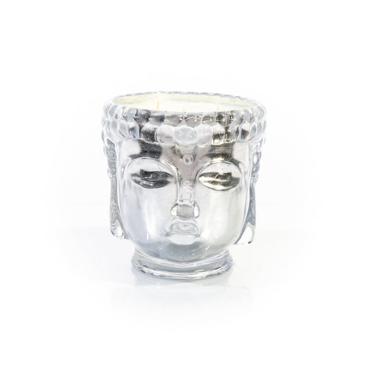 Supernova Pure Silver Glass Buddha, 24K Gold, 3 Wick Scented Candle, 40 oz