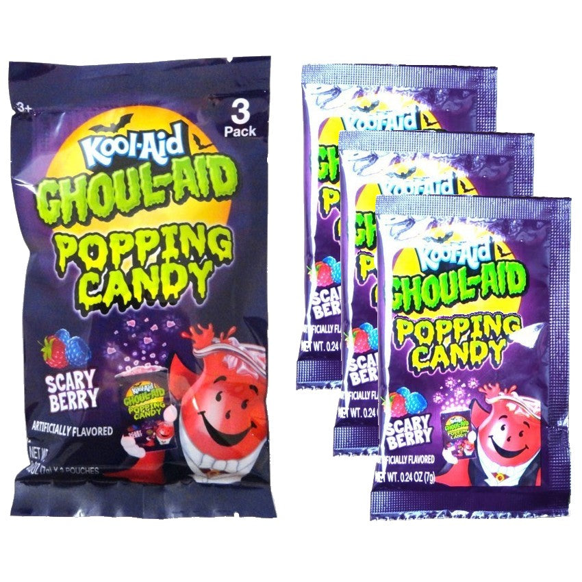 Kool-Aid Ghoul-Aid Popping Candy 3 Pack, 0.74 Ounce - 12 Count Display Box