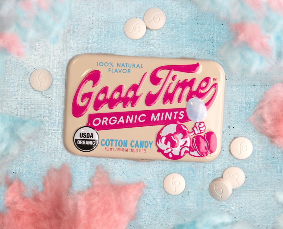Good Time Organic Mints Candy, 1.41 Ounce (40g) Tin - 6 Count Display Tray