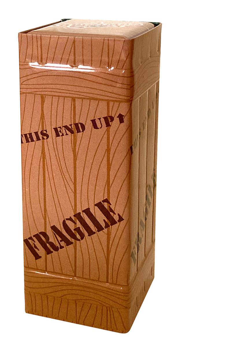A Christmas Story FRA-GEE-LAY Wood Crate, Collectible Slider Tin Shaped filled with Leg Lamp Shaped Candies, 1.5 Ounce Tin - 12 Count Display Box