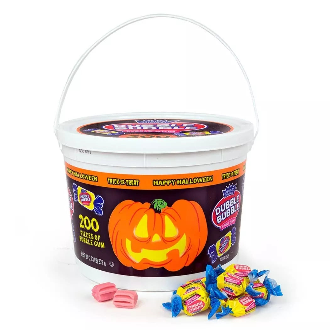 Halloween Jack-O-Lantern, America's Original Dubble Bubble Gum, Bulk Tub of 200 Pieces