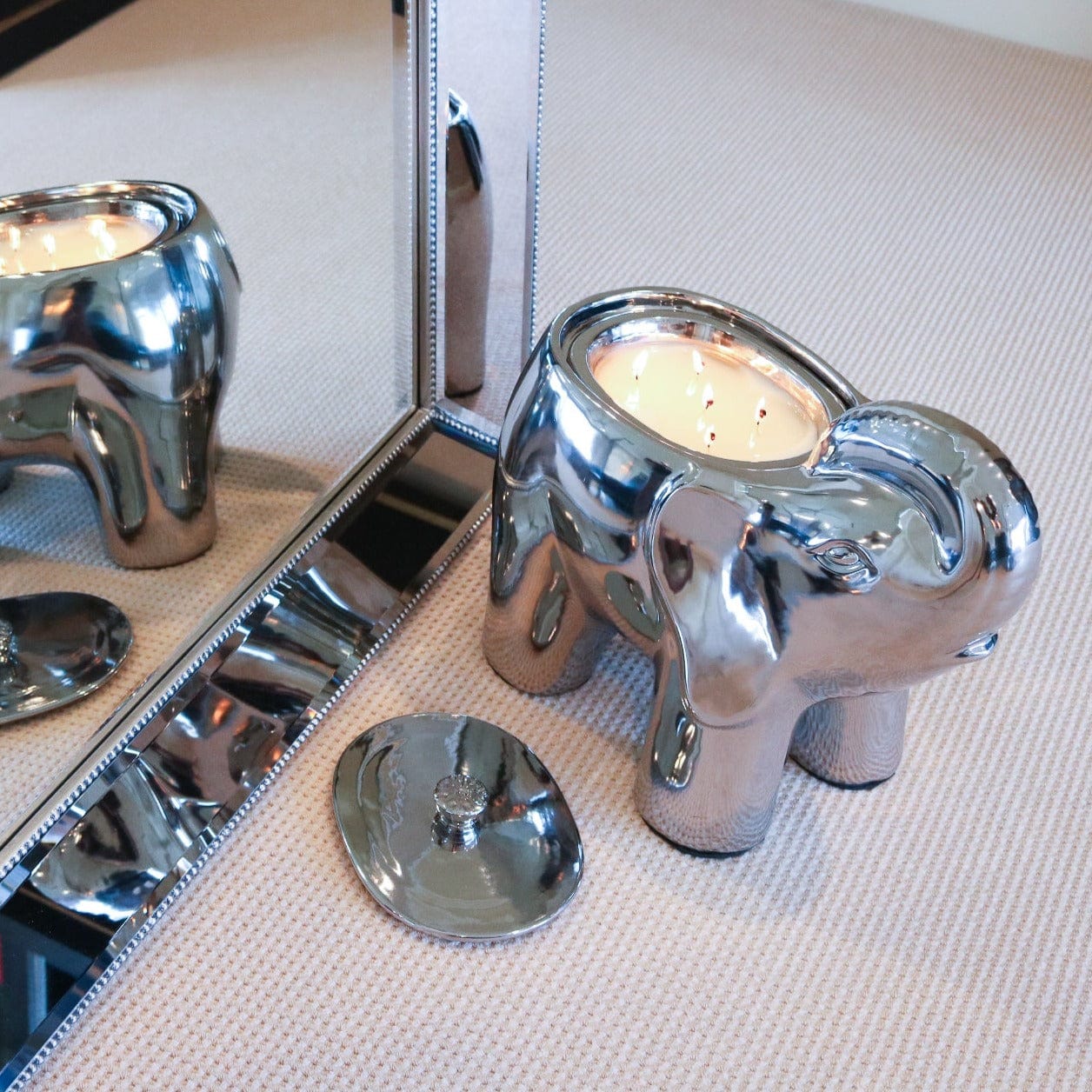 Silver Grand Elephant Scented 5 Wick Candle, 20 oz