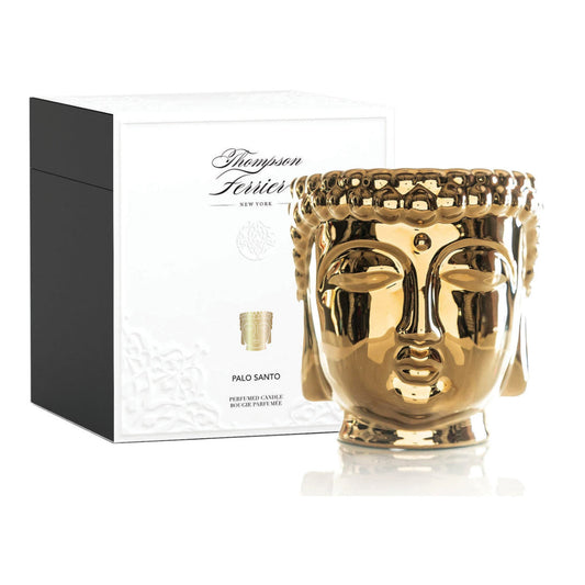Metallic Gold Buddha Double Wick Candle, Palo Santo Fragrance, 40 oz