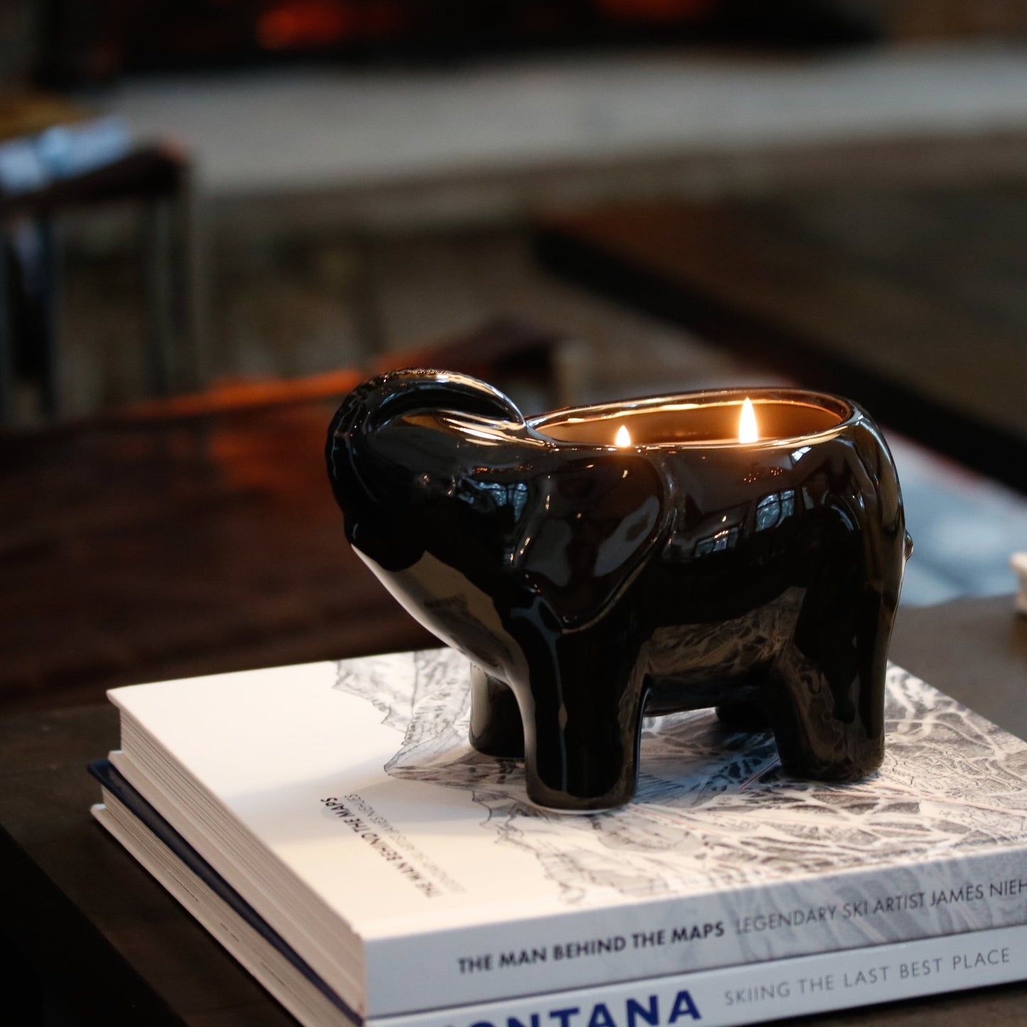 Black Elephant Double Wick Candle, Ash Ember Rose Fragrance, 28 oz