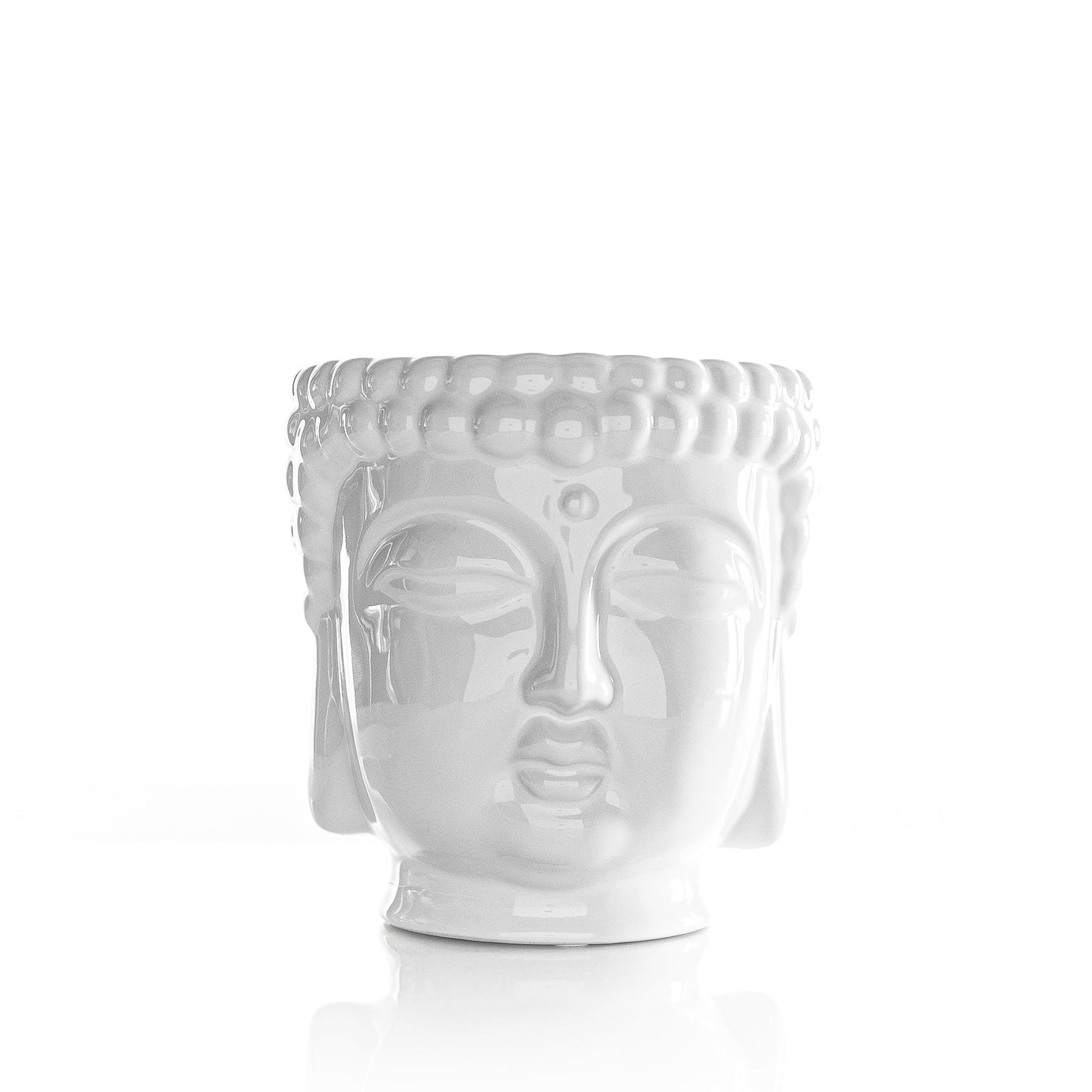 Metallic White Buddha Double Wick Candle, French Gardenia Fragrance, 40 oz