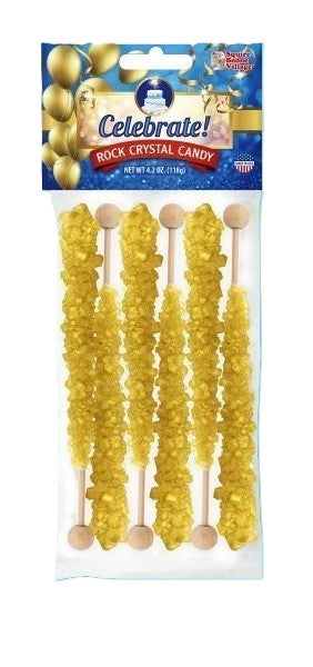 Celebrate! Rock Crystal Candy, Rock Candy Celebration 6 Count (4.2 oz) Pack