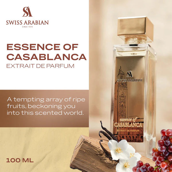 Swiss Arabian Essence of Casablanca Extrait de Parfum Unisex Perfume Spray, 100 ml
