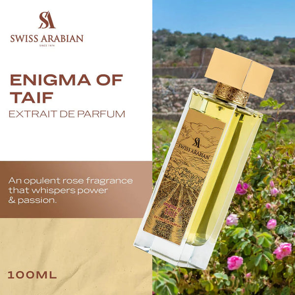 Swiss Arabian Enigma of Taif Luxury Extrait de Parfum Unisex Perfume Spray, 100 ml