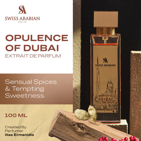 Swiss Arabian Opulence of Dubai Luxury Extrait de Parfum Unisex Perfume Spray, 100 ml