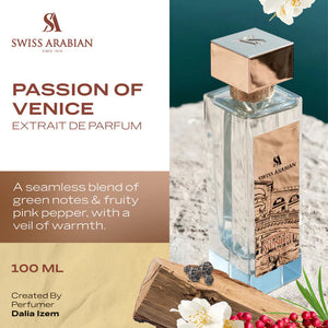 Swiss Arabian Passion of Venice Luxury Extrait de Parfum Unisex Perfume Spray, 100 ml