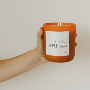Sweet Water Decor Spiced Apple Cider 15 oz Soy Candle, Matte Jar