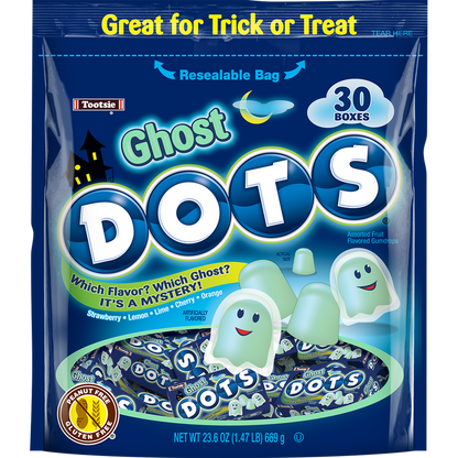 Ghost Dots Halloween 30 Count Mini Boxes Bag