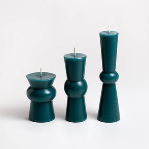 Greentree Home Candle, Josee Pillars Unscented Handmade Beeswax Sculptural Candles