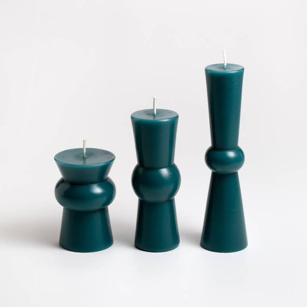 Greentree Home Candle, Josee Pillars Unscented Handmade Beeswax Sculptural Candles