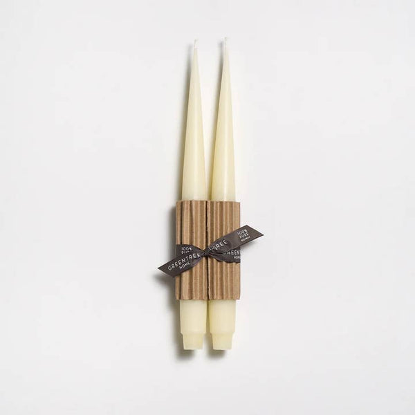 Greentree Home Candle, Apollo Unscented Taper Handmade Beeswax Candles