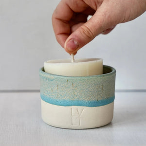 Riptide Candle Vessel + Wax Candle Refill