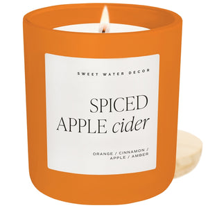 Sweet Water Decor Spiced Apple Cider 15 oz Soy Candle, Matte Jar