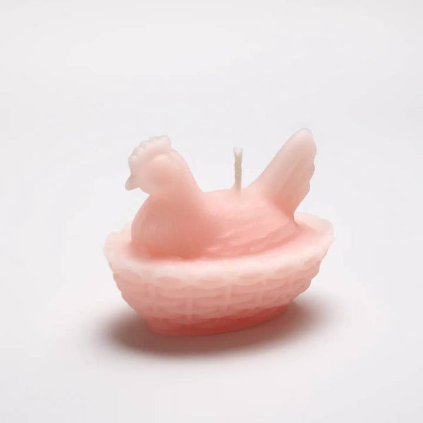 Greentree Home Candle, Nested Hen Unscented Handmade Beeswax Sculptural Animal Candles