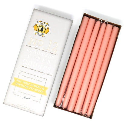 Mole Hollow Candles, 12" Unscented Taper Candle, Set of 12 - Choose from 39 Colors!