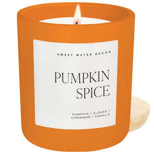 Sweet Water Decor Pumpkin Spice 15 oz Soy Candle, Matte Jar