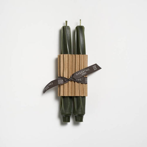 Greentree Home Candle, 9" Twist Unscented Taper Handmade Beeswax Candles