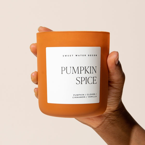 Sweet Water Decor Pumpkin Spice 15 oz Soy Candle, Matte Jar
