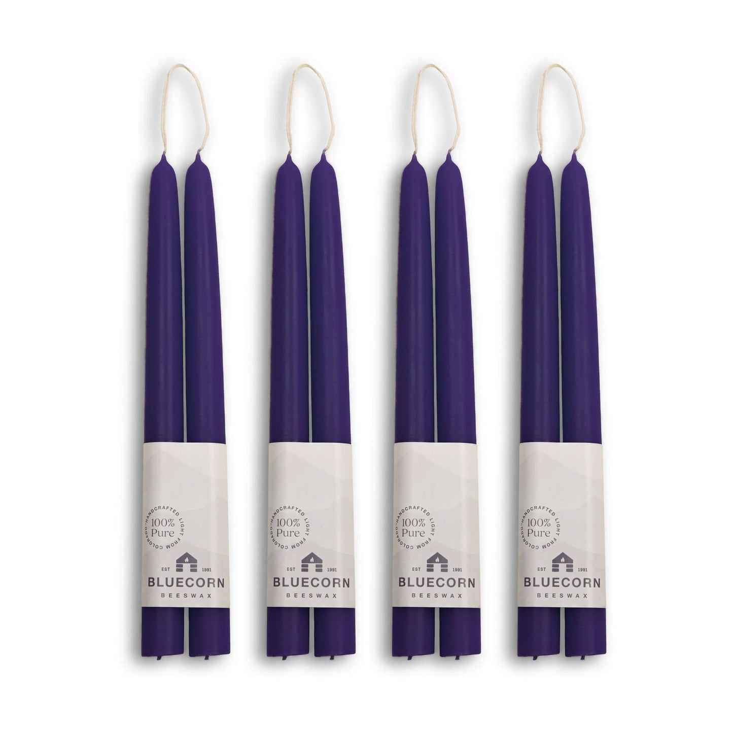 Hand-Dipped Beeswax Taper Candles - Bulk 4-Pair Bundle