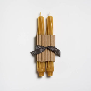 Greentree Home Candle, 9" Twist Unscented Taper Handmade Beeswax Candles