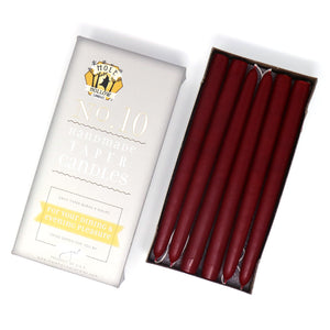 Mole Hollow Candles, 10" Unscented Taper Candle, Set of 12 - Choose from 40 Colors!