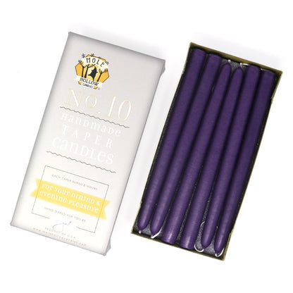 Mole Hollow Candles, 10" Unscented Taper Candle, Set of 12 - Choose from 40 Colors!