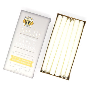Mole Hollow Candles, 10" Unscented Taper Candle, Set of 12 - Choose from 40 Colors!