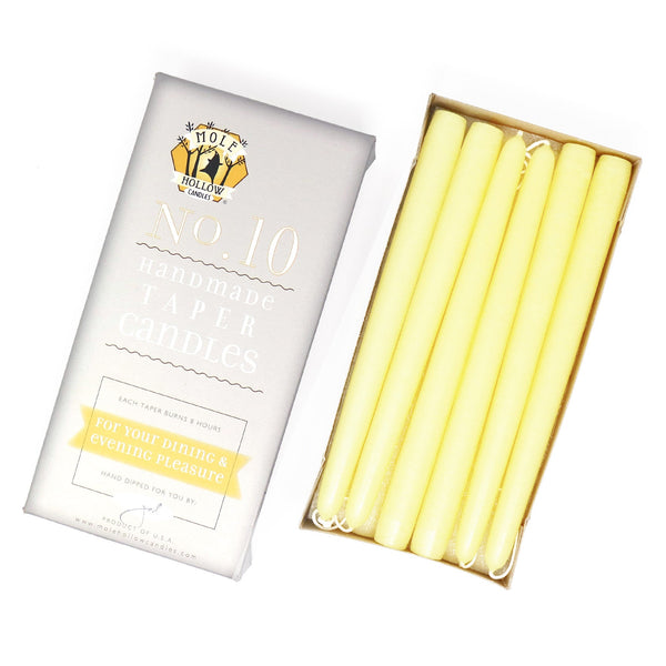 Mole Hollow Candles, 10" Unscented Taper Candle, Set of 12 - Choose from 40 Colors!