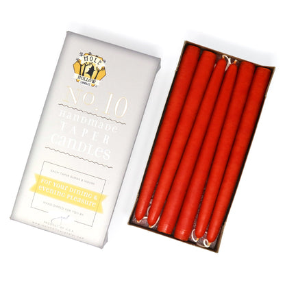 Mole Hollow Candles, 10" Unscented Taper Candle, Set of 12 - Choose from 40 Colors!
