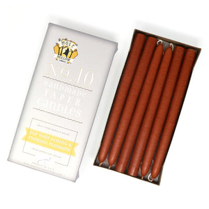 Mole Hollow Candles, 10" Unscented Taper Candle, Set of 12 - Choose from 40 Colors!
