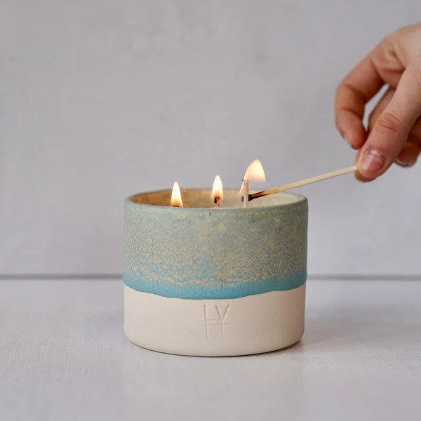 Riptide Candle Vessel + Wax Candle Refill