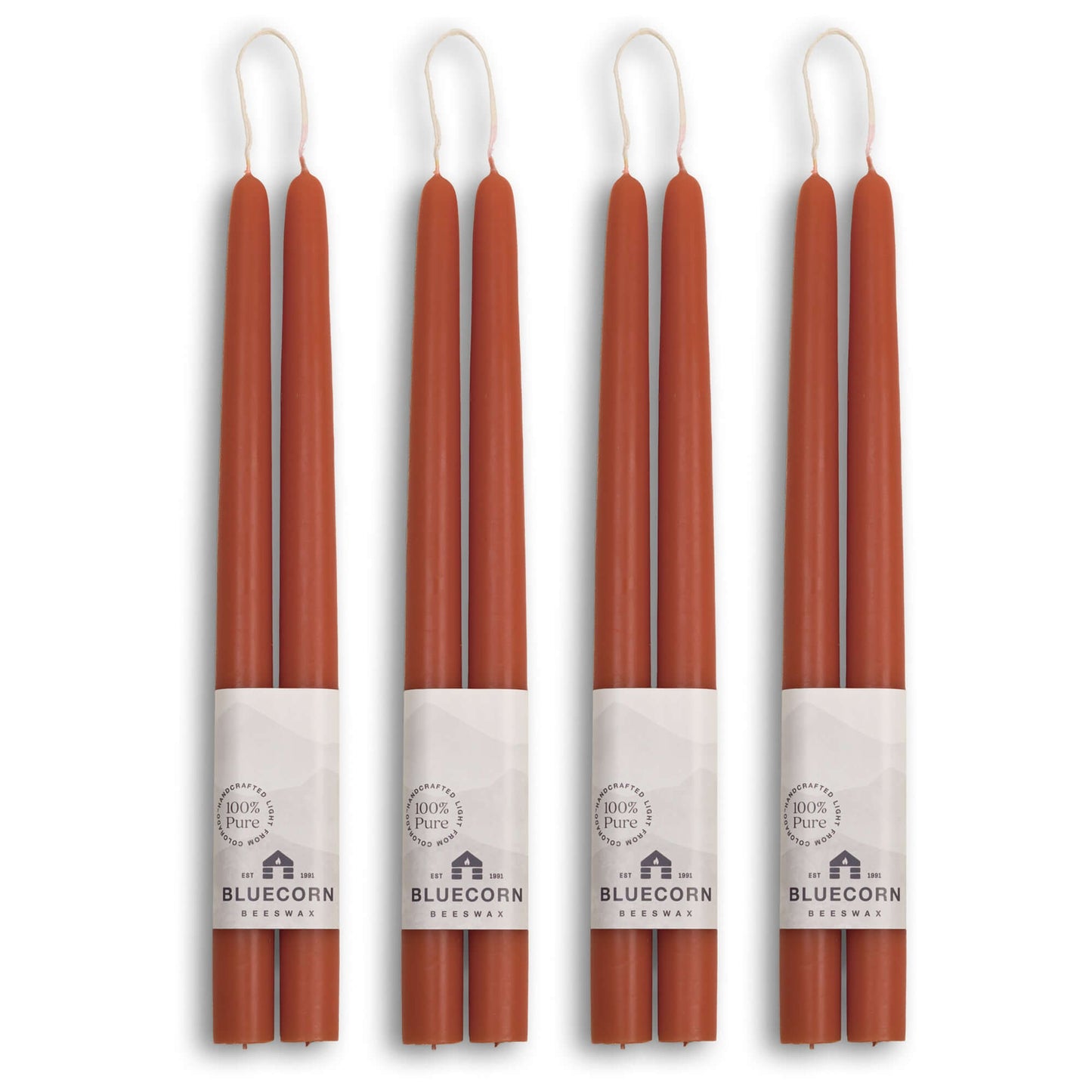 Hand-Dipped Beeswax Taper Candles - Bulk 4-Pair Bundle