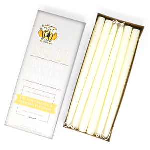 Mole Hollow Candles, Beeswax Taper Candles, Set of 12