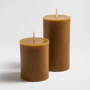 Greentree Home Candle, Traditional Pillar  Unscented Taper Handmade Beeswax Candles